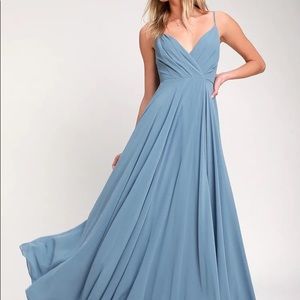Lulu’s All About Love Slate Blue Maxi Dress
